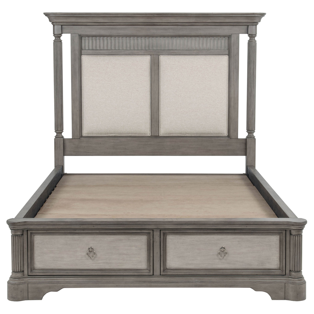 Cresswell 4-piece Storage Bedroom Set Weathered Taupe - Queen