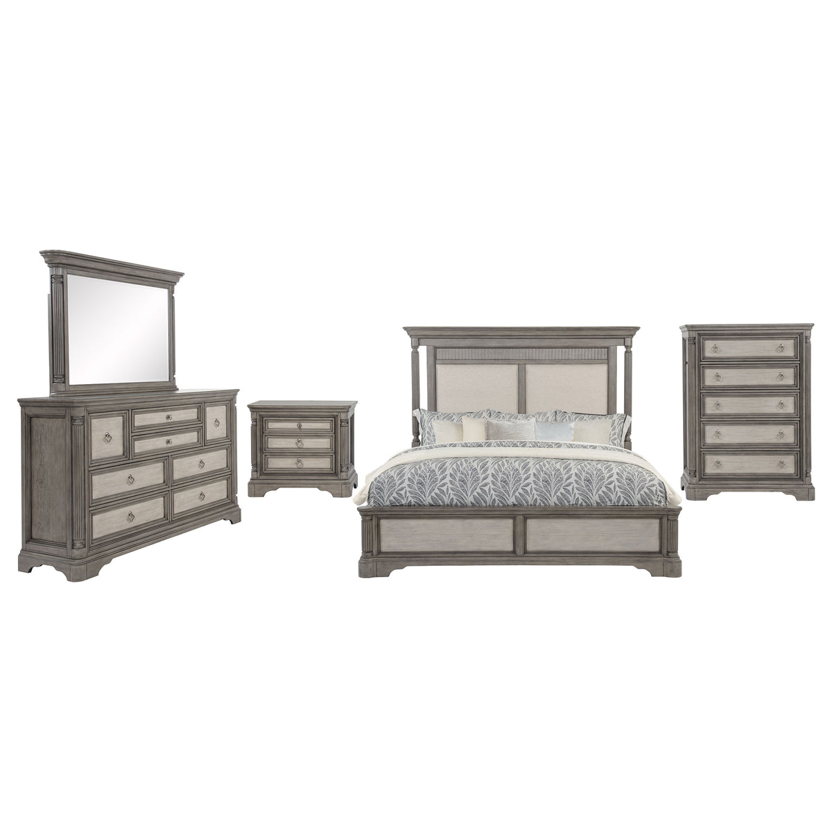 Cresswell 5-piece Bedroom Set Weathered Taupe - Eastern King