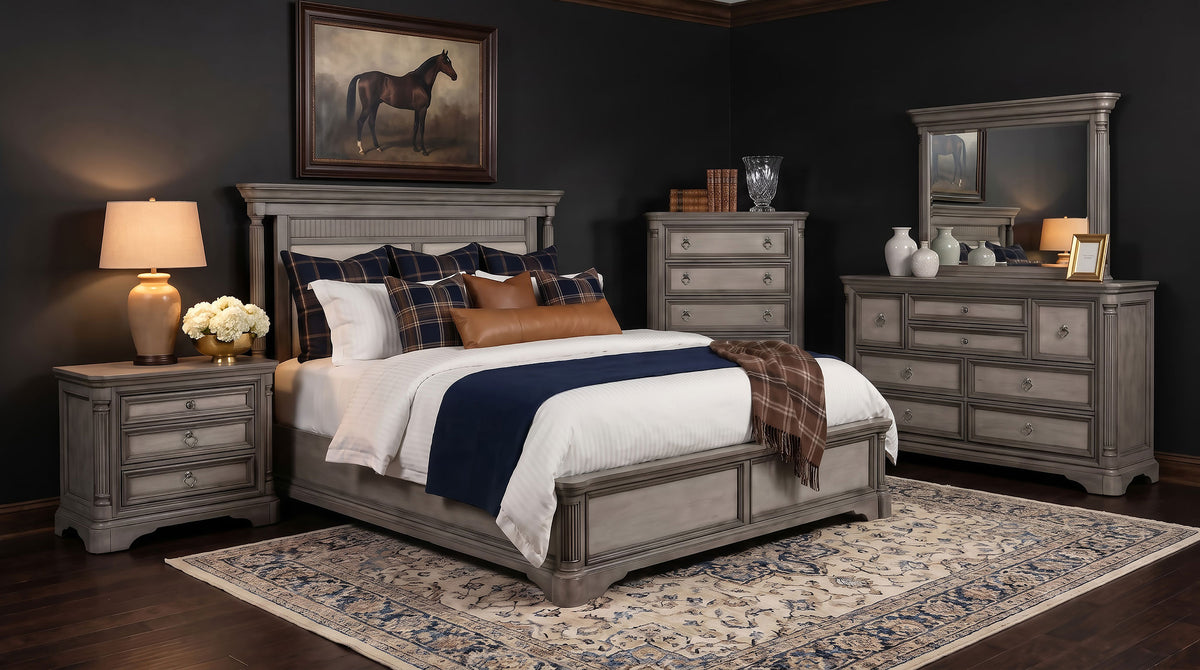 Cresswell Upholstered Panel Bed Weathered Taupe - Eastern King