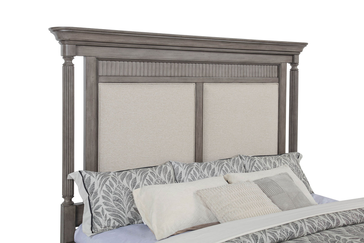 Cresswell Upholstered Panel Bed Weathered Taupe - California King