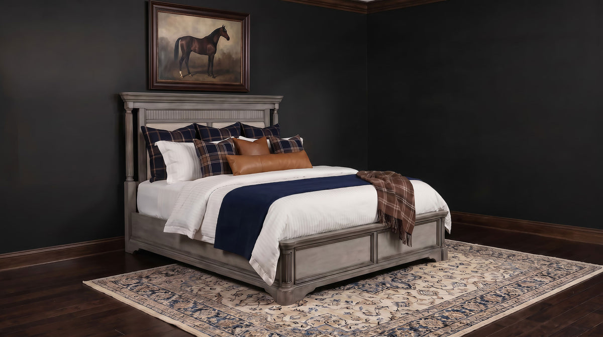 Cresswell Upholstered Panel Bed Weathered Taupe - Queen