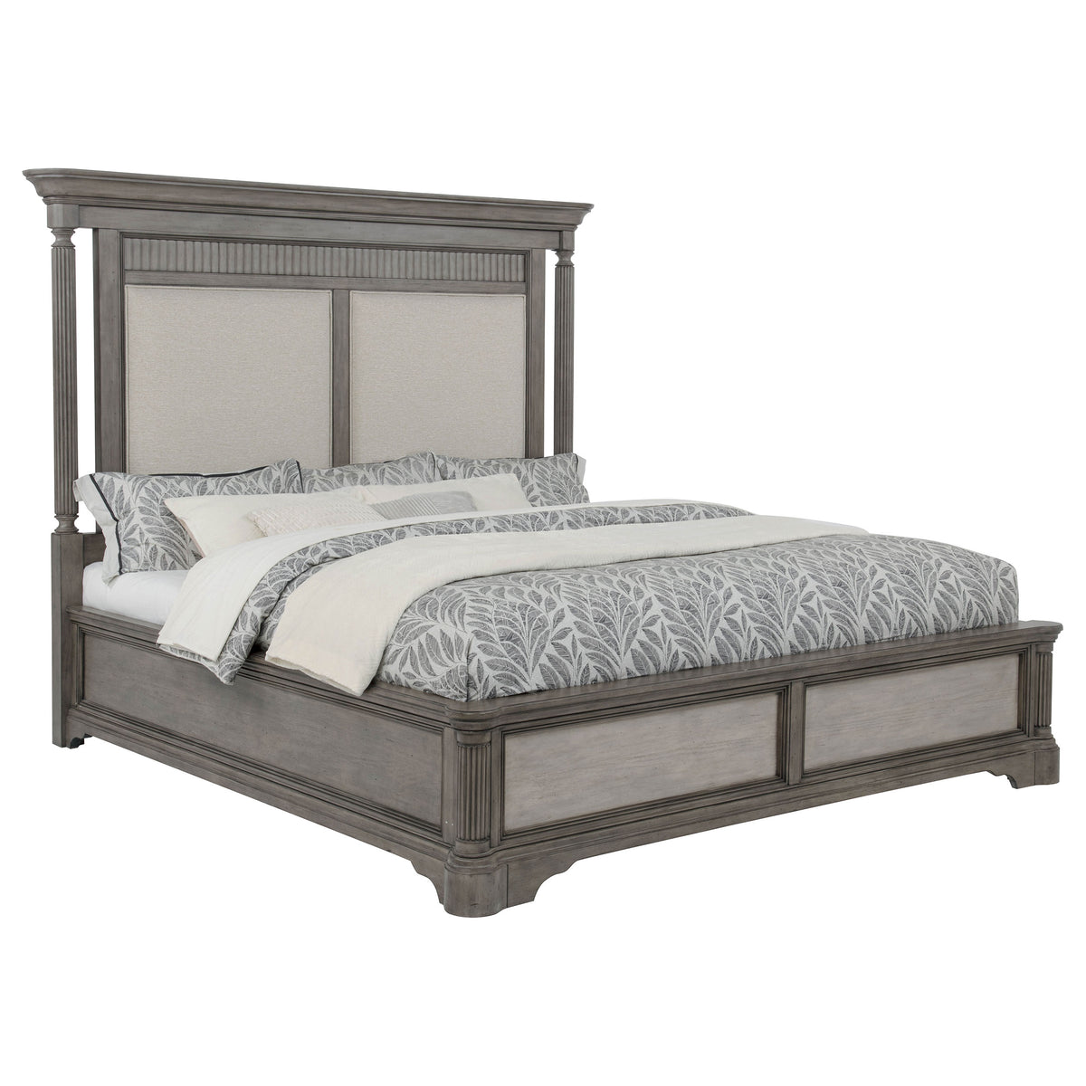 Cresswell Upholstered Panel Bed Weathered Taupe - Queen