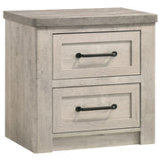 Nevado Farmhouse 2-Drawer Nightstand Grey and Weathered Taupe
