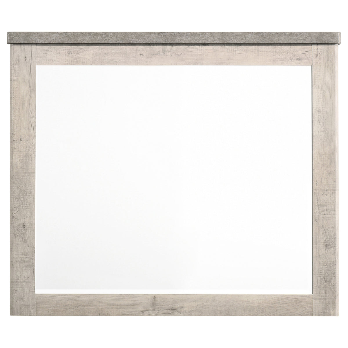 Nevado Farmhouse Beveled Dresser Mirror Grey and Weathered Taupe