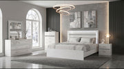 Viana 5-Piece Touch-Control LED Bedroom Set White High Gloss - Eastern King