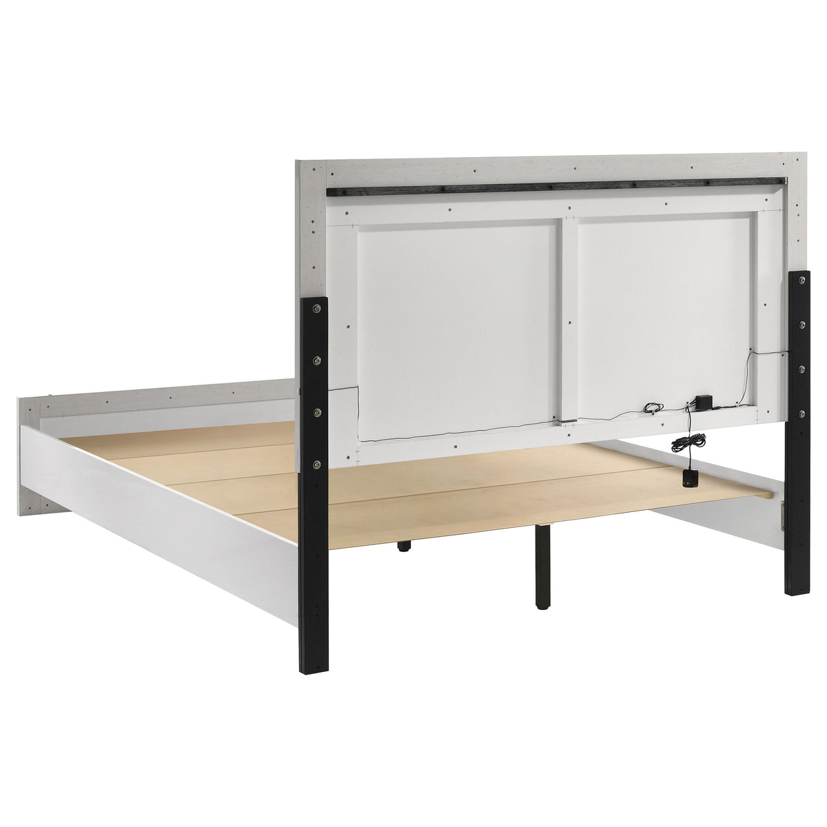 Viana 5-Piece Touch-Control LED Bedroom Set White High Gloss - Queen