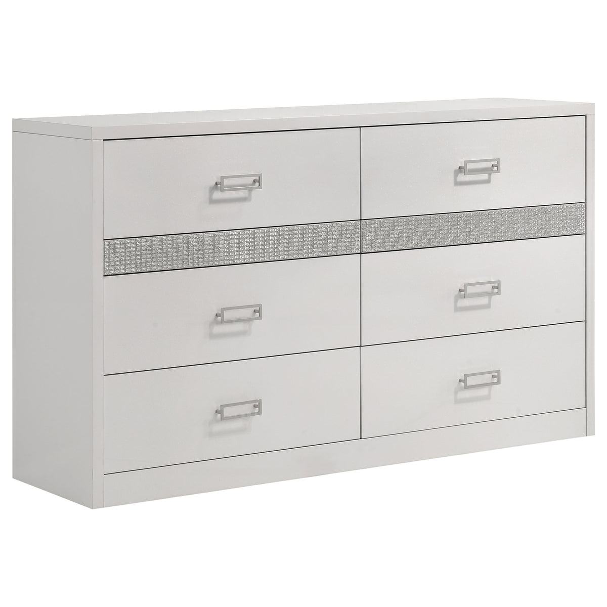 Viana 5-Piece Touch-Control LED Bedroom Set White High Gloss - Queen