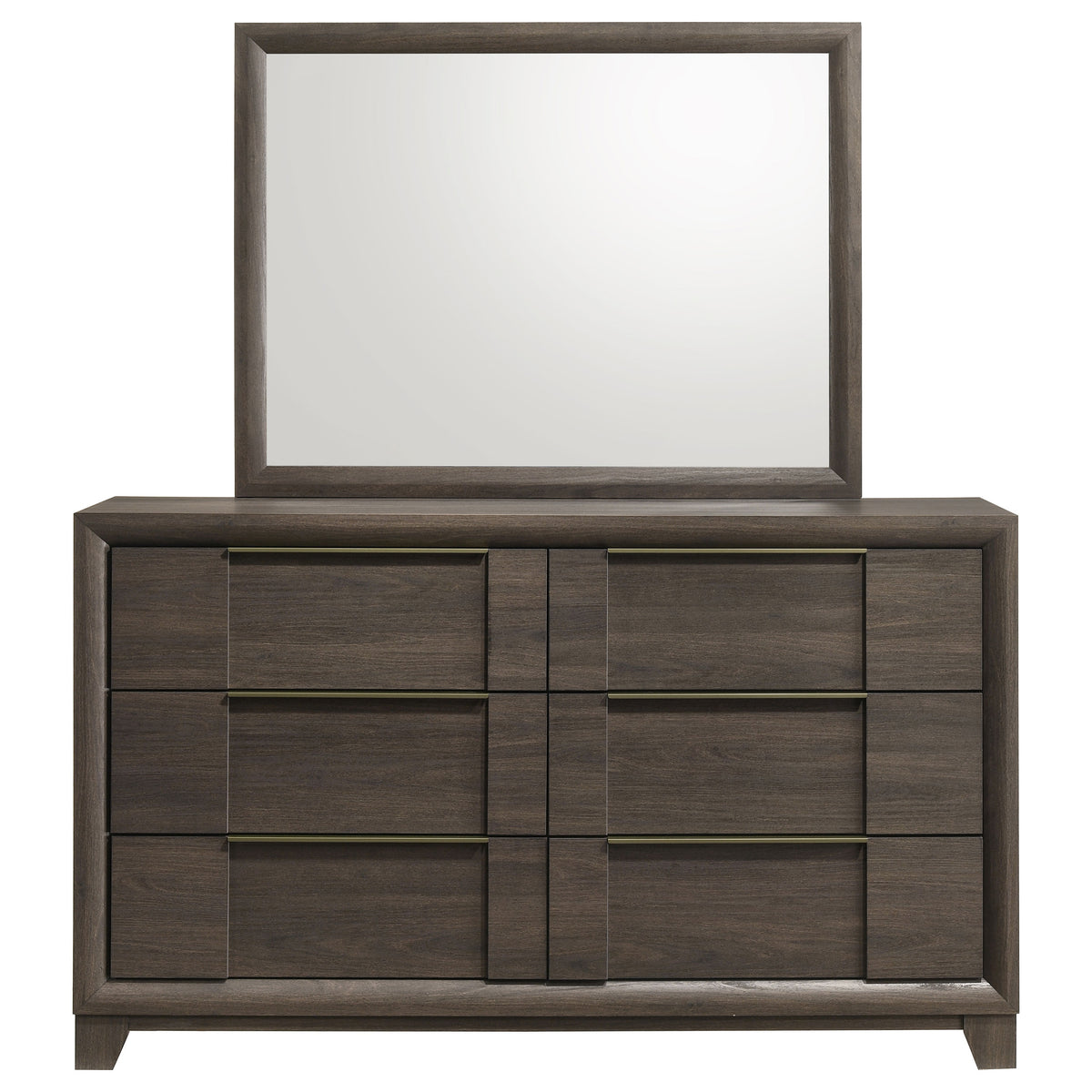Farre 6-drawer Dresser - Dark Brown, With Mirror