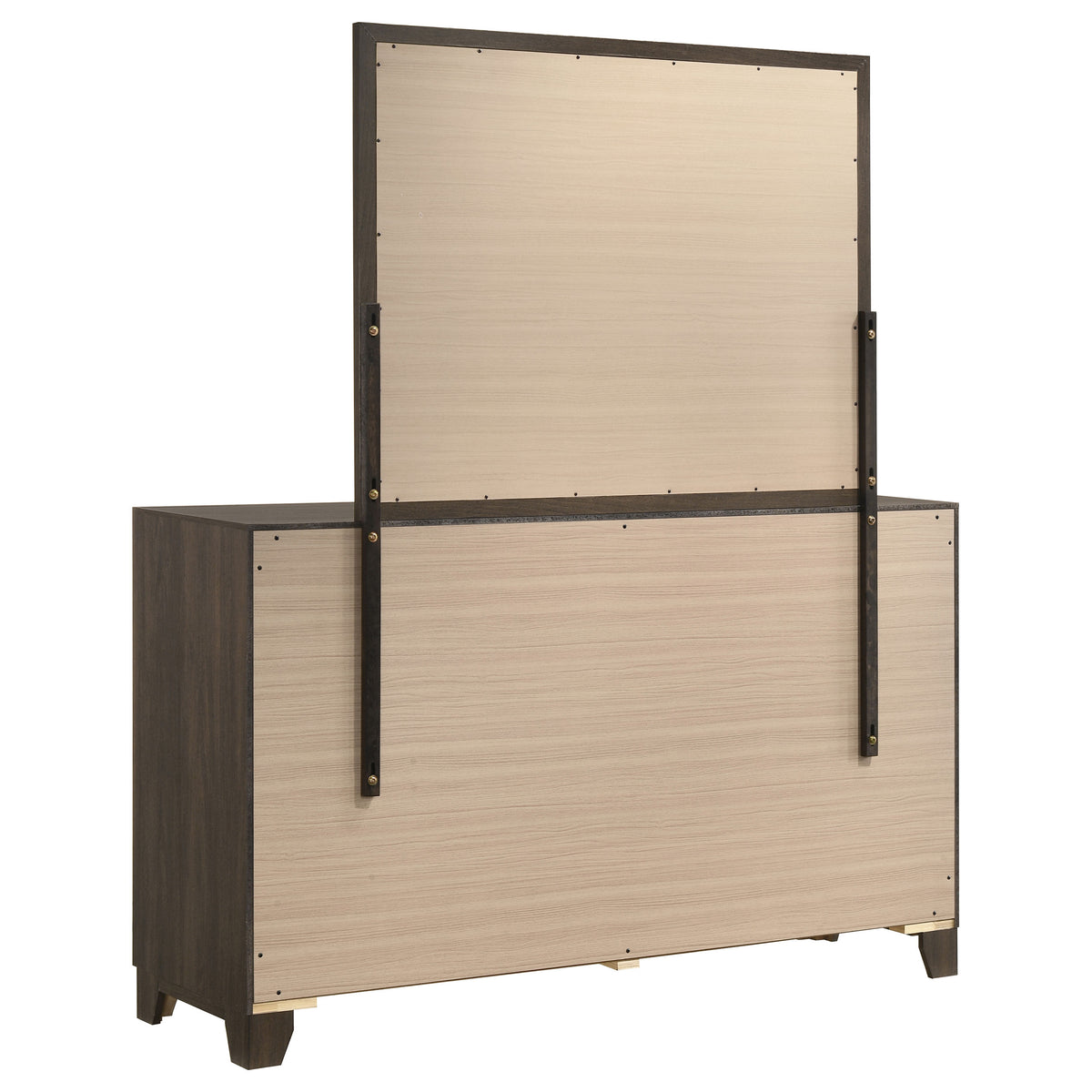 Farre 6-drawer Dresser - Dark Brown, With Mirror
