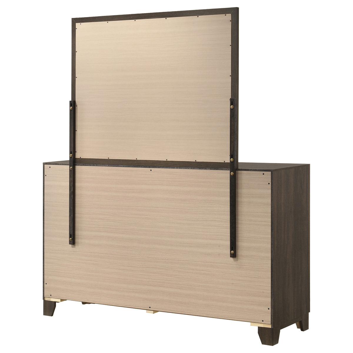 Farre 6-drawer Dresser - Dark Brown, With Mirror