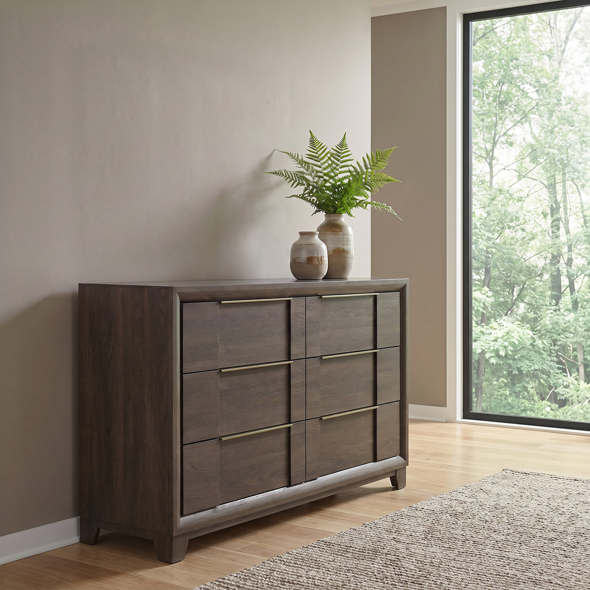 Farre 6-drawer Dresser - Dark Brown, Without Mirror