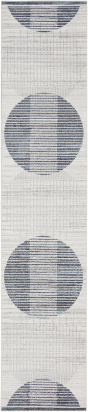 Astra Machine Washable ASW03 Ivory Blue Rug - Runner