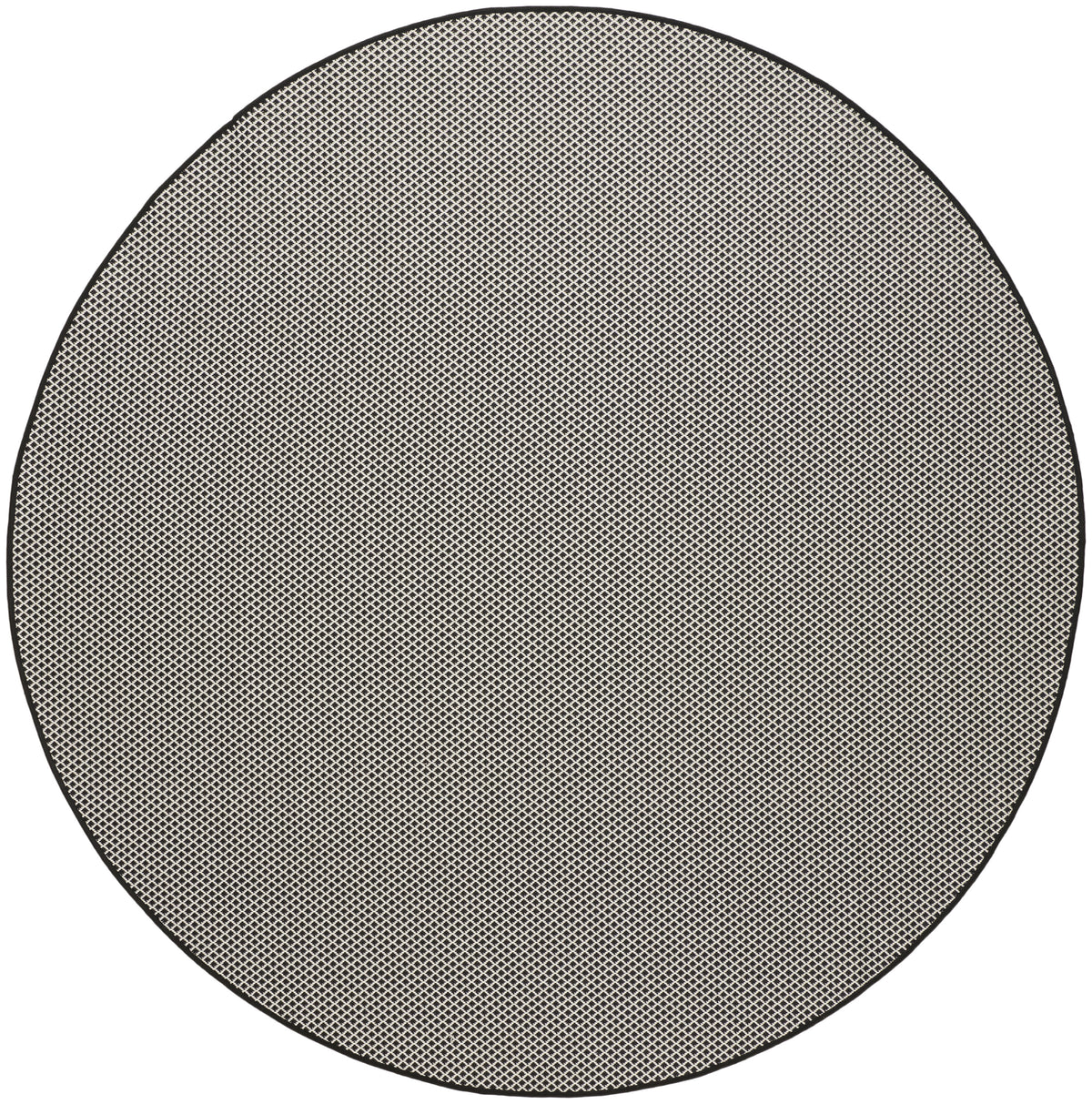 Courtyard COU01 Black White Rug - Round