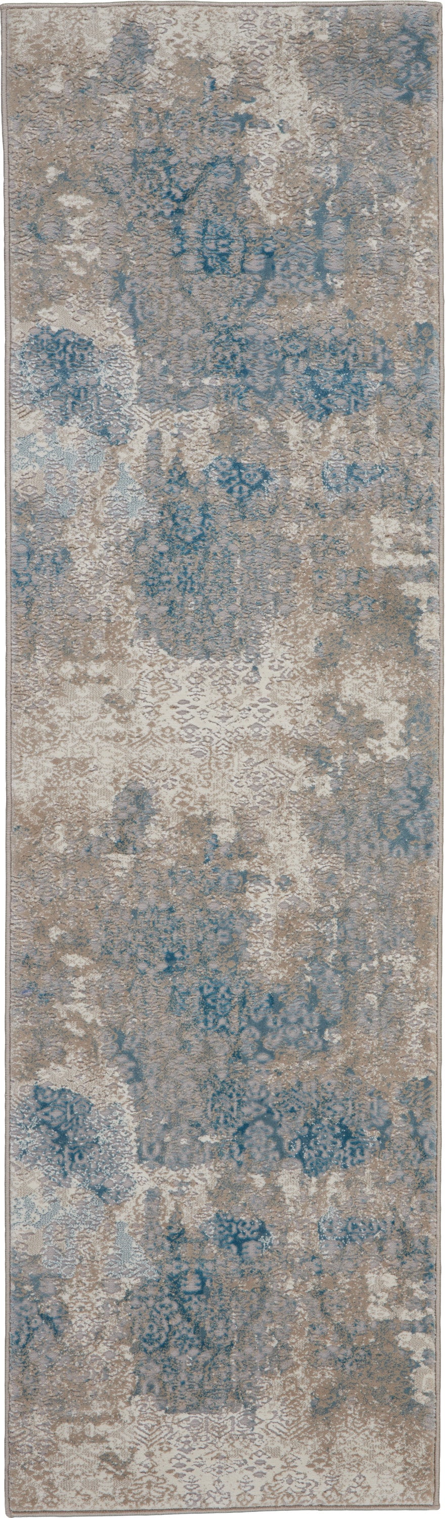 Karma KRM07 Ivory Light Blue Rug - Runner
