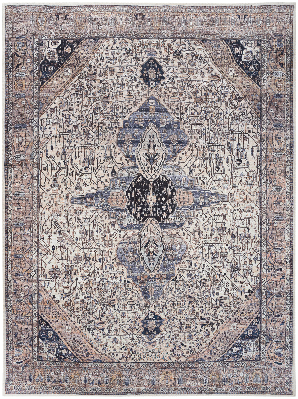 Grand Washables GRW05 Ivory Blue Rug - Rectangle