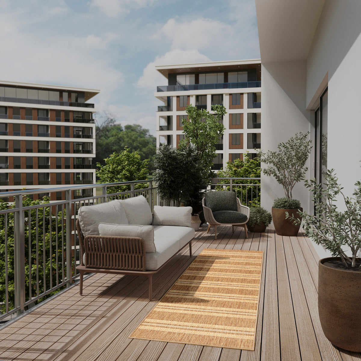 Horizon Indoor/Outdoor HOZ05 Natural Rug - room scene