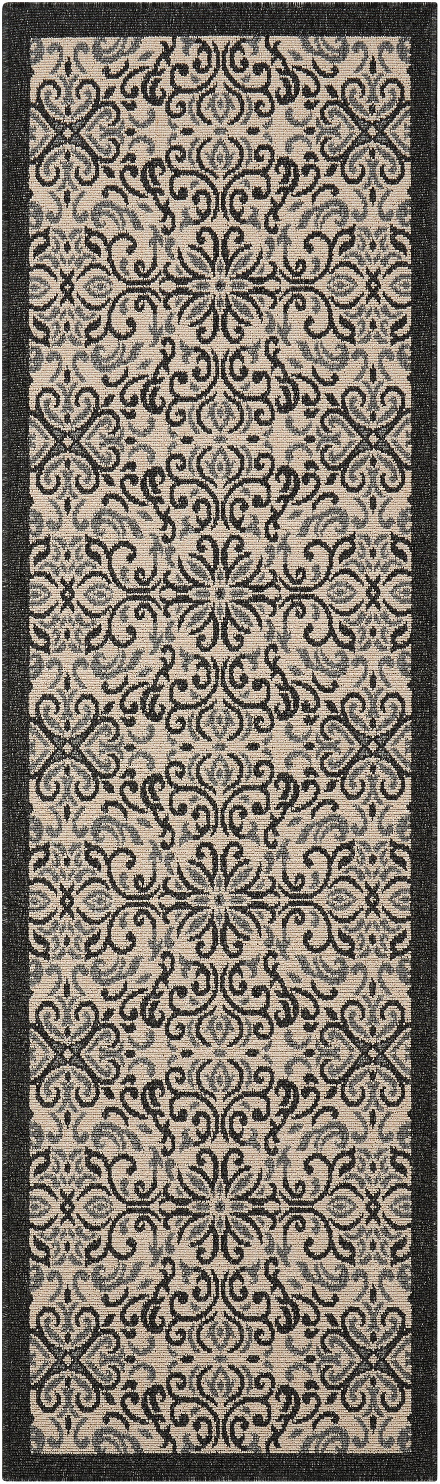 Caribbean CRB12 Ivory Charcoal Rug - Runner
