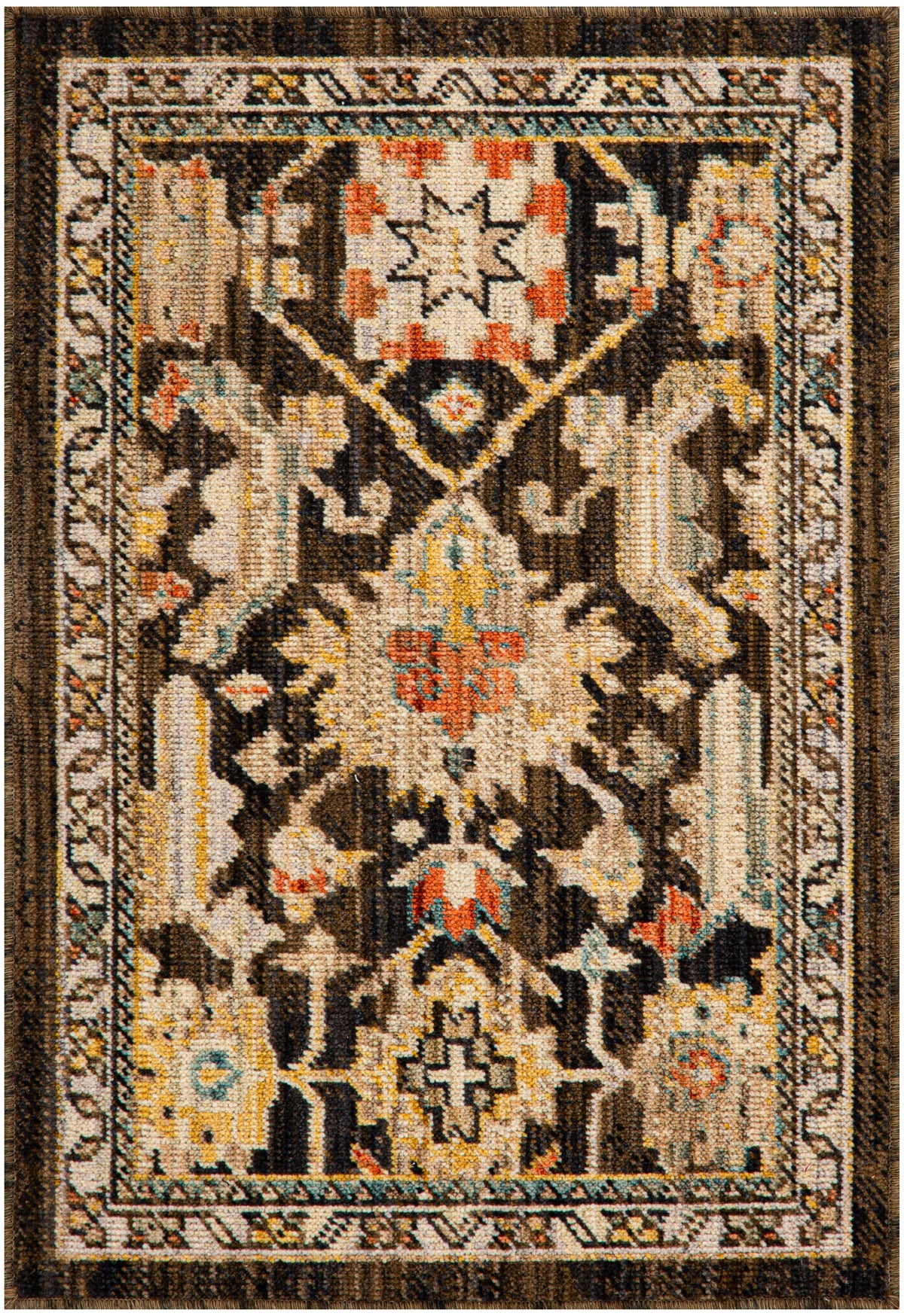 Antique Bloom ANB02 Mocha Multicolor Rug - Rectangle