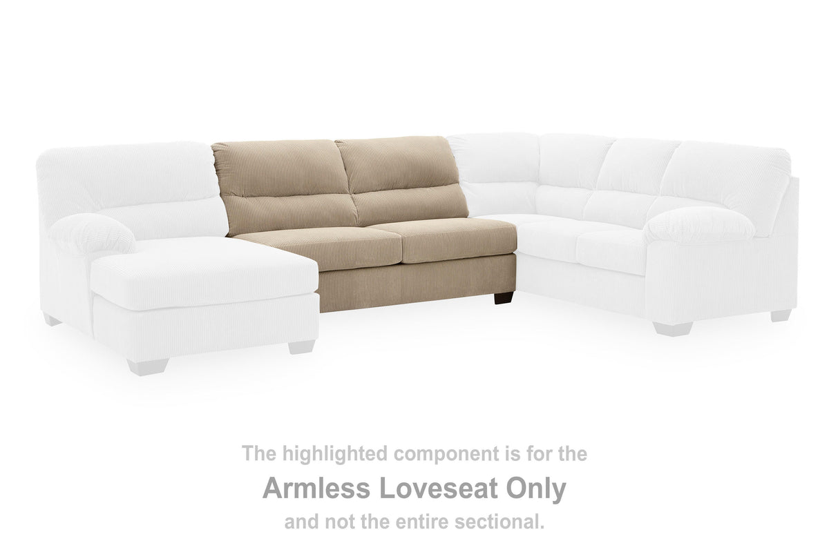 SimpleJoy Armless Loveseat Velvet Chenille