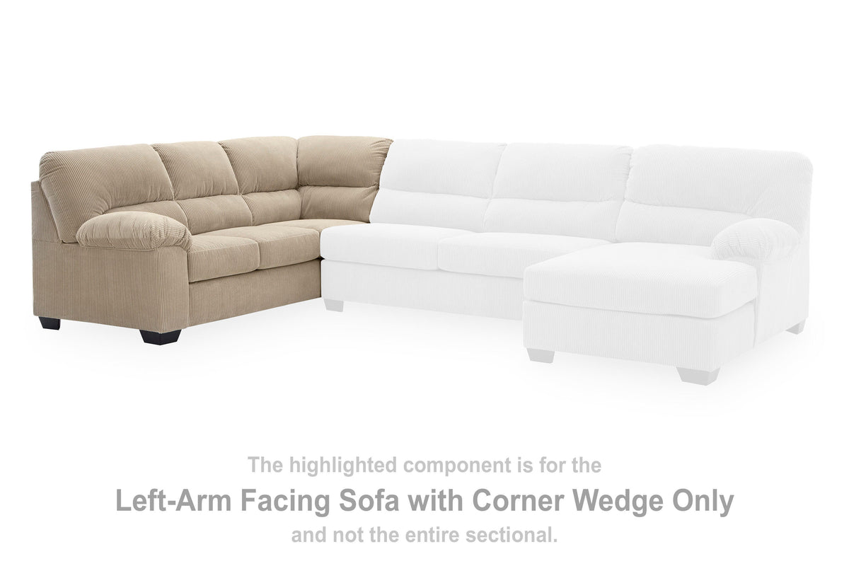 SimpleJoy LAF Sofa w/Corner Wedge Velvet Chenille