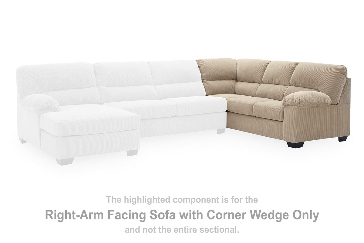 SimpleJoy RAF Sofa w/Corner Wedge Velvet Chenille