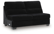 SimpleJoy Armless Loveseat Velvet Chenille