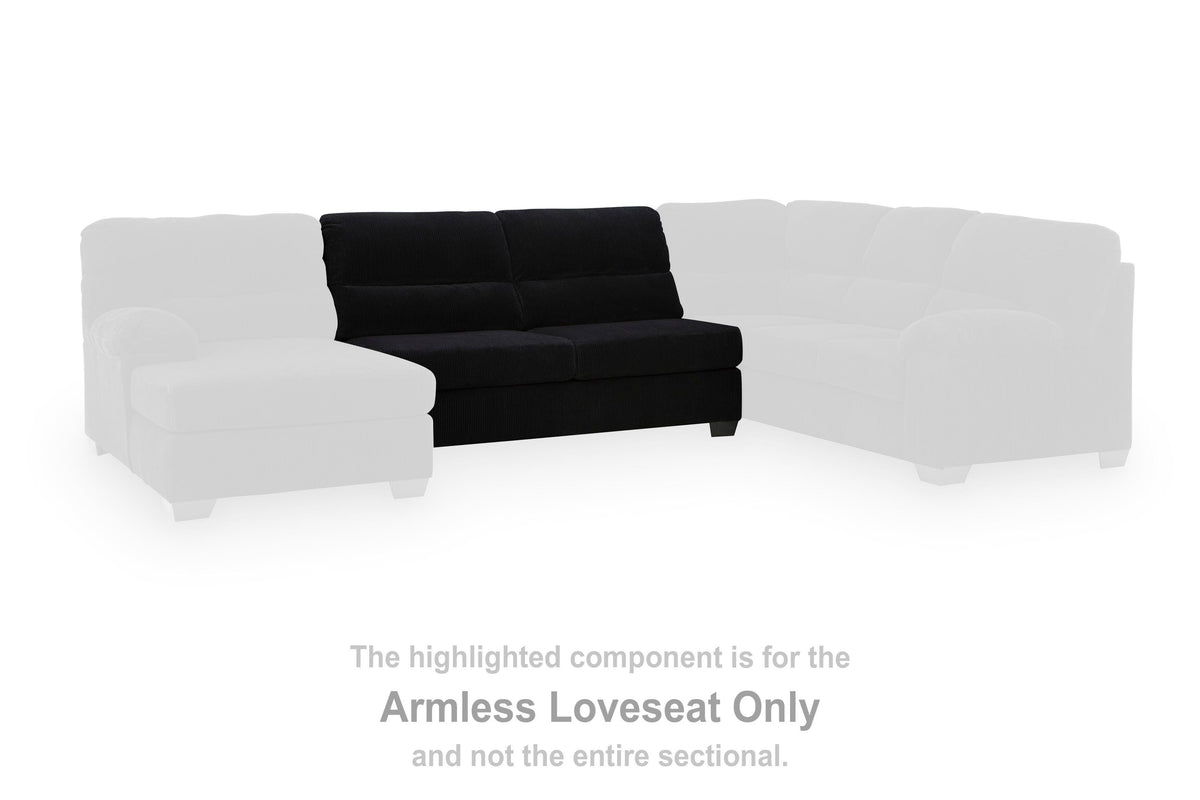 SimpleJoy Armless Loveseat Velvet Chenille