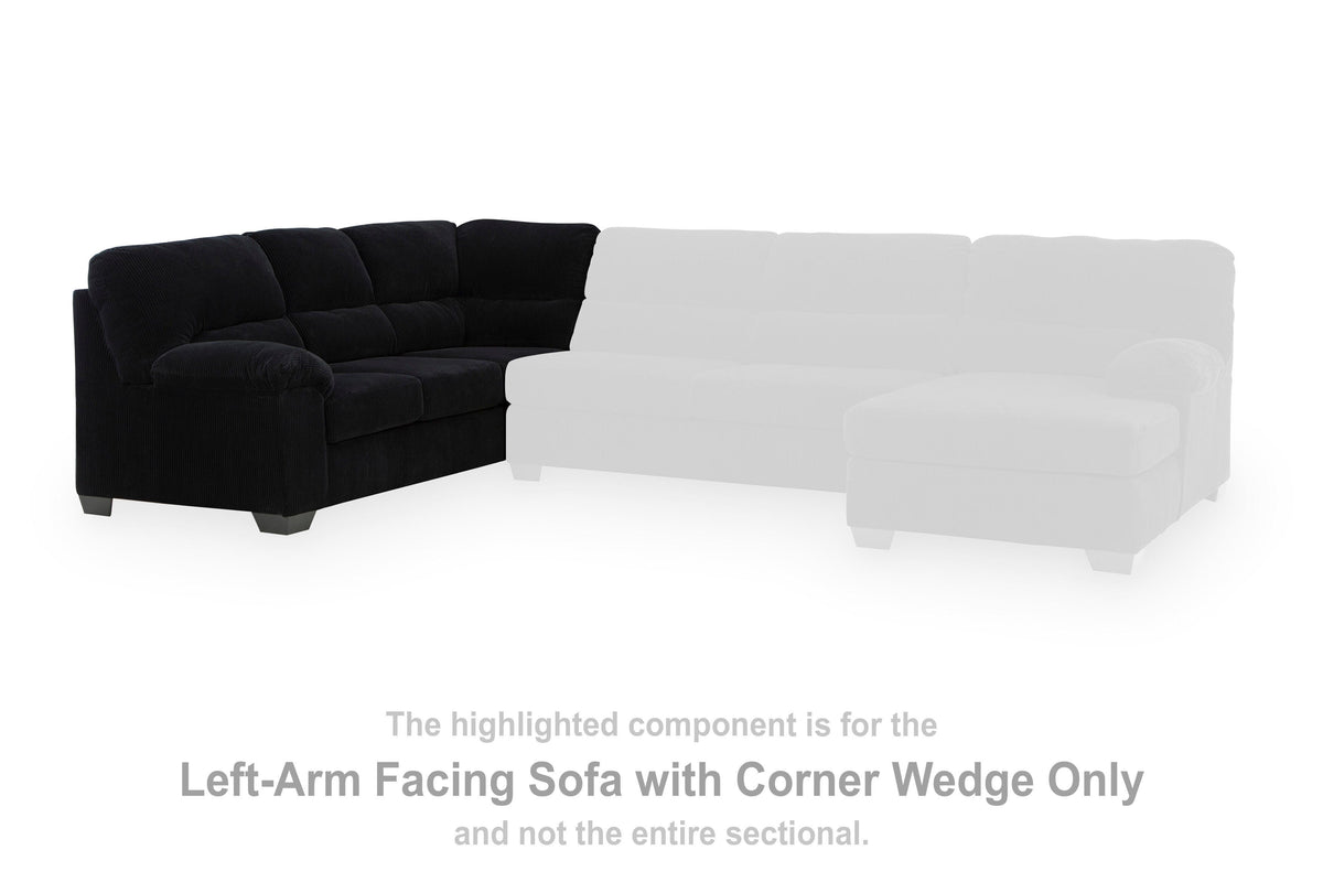 SimpleJoy LAF Sofa w/Corner Wedge Velvet Chenille