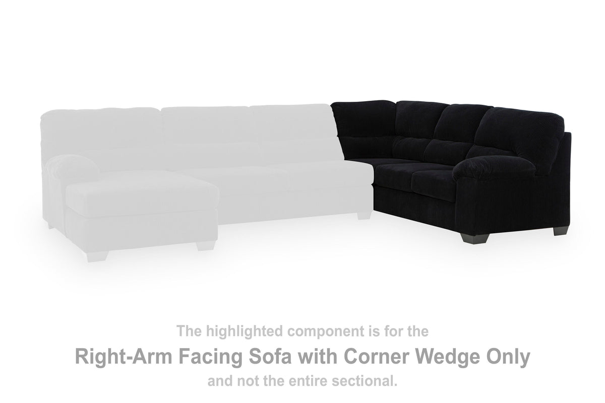 SimpleJoy RAF Sofa w/Corner Wedge Velvet Chenille