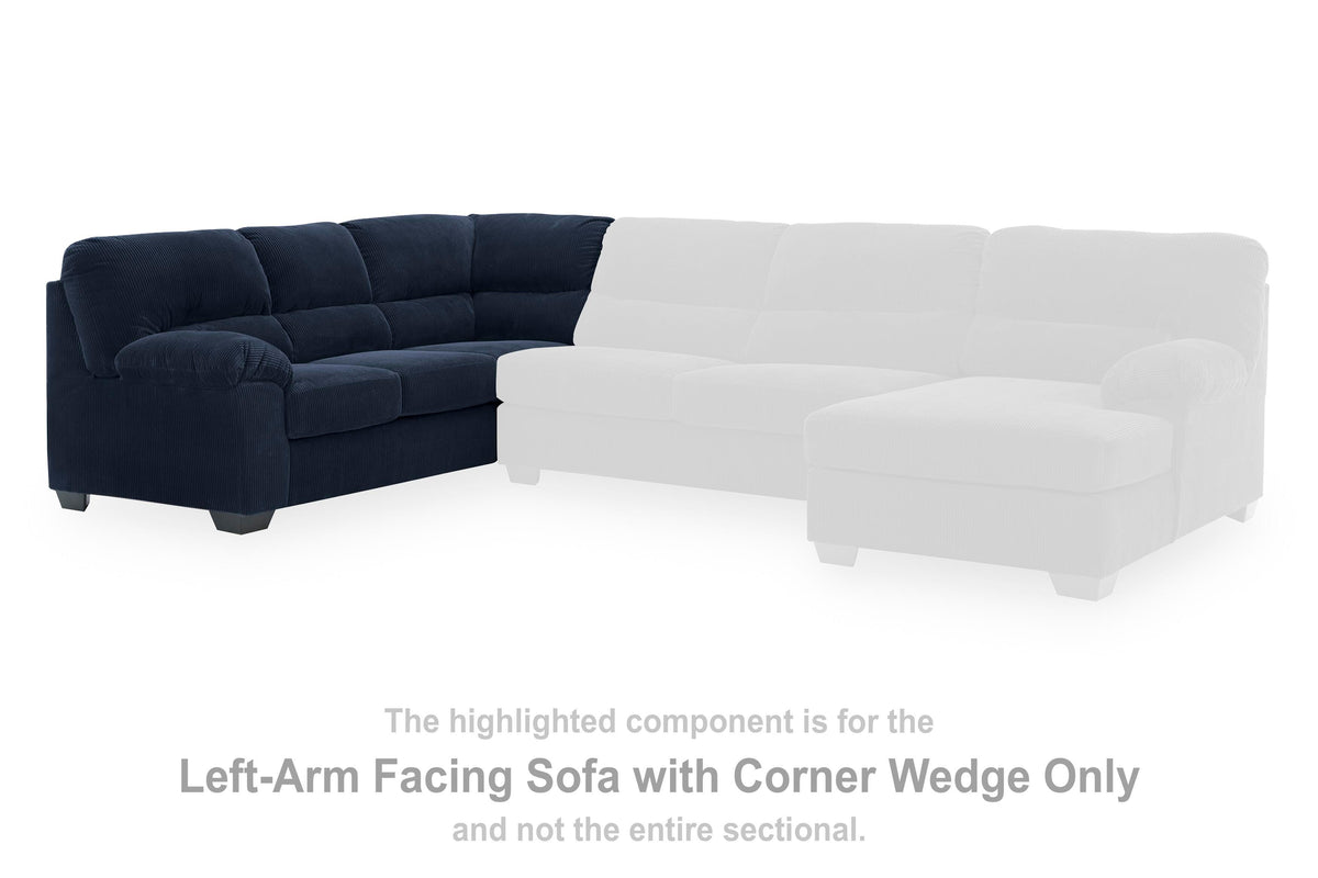 SimpleJoy LAF Sofa w/Corner Wedge Velvet Chenille