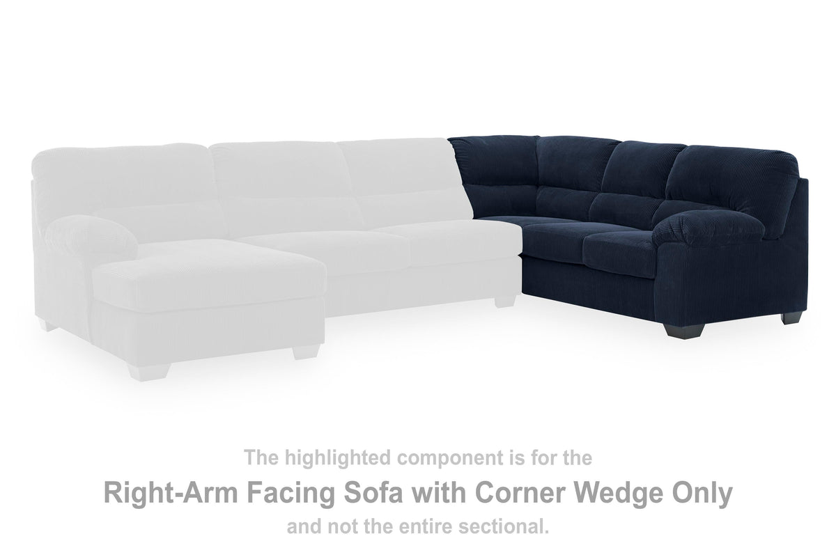 SimpleJoy RAF Sofa w/Corner Wedge Velvet Chenille