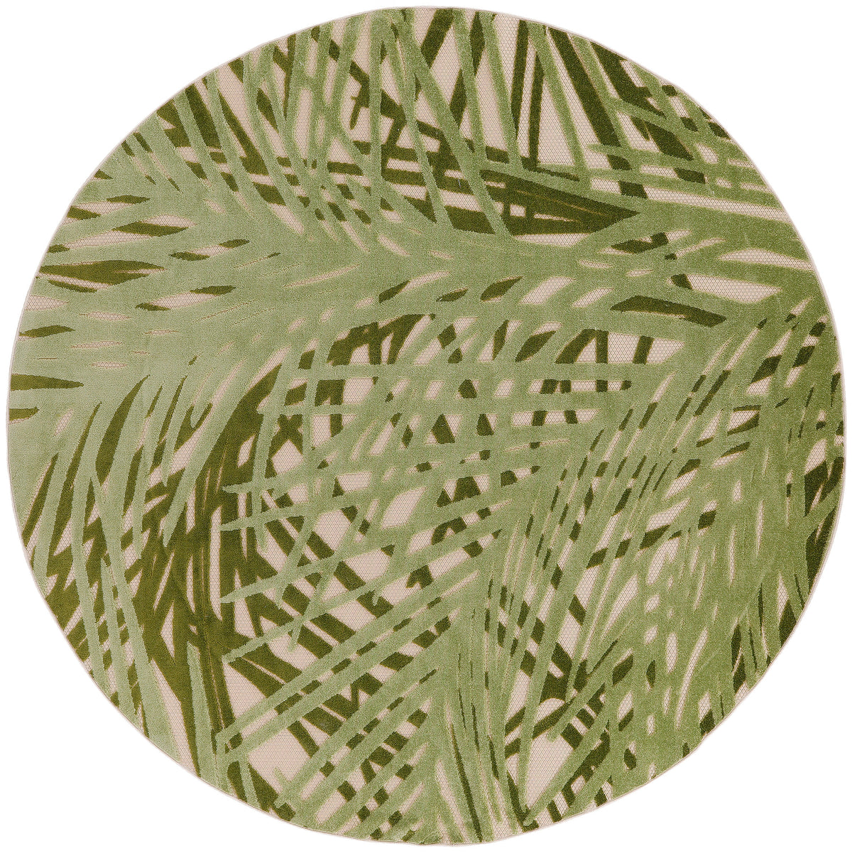 Aloha ALH41 Ivory Green Rug - Round