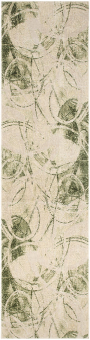Astra Machine Washable ASW14 Beige Green Rug - Runner