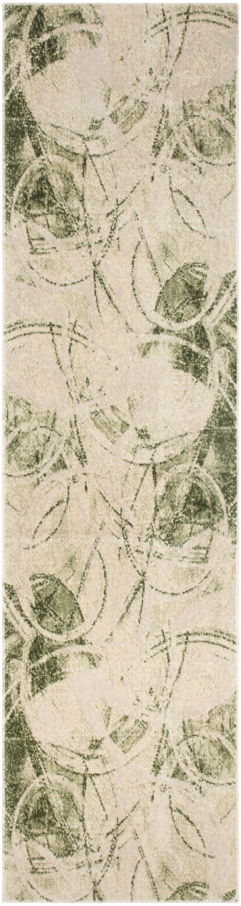 Astra Machine Washable ASW14 Beige Green Rug - Runner
