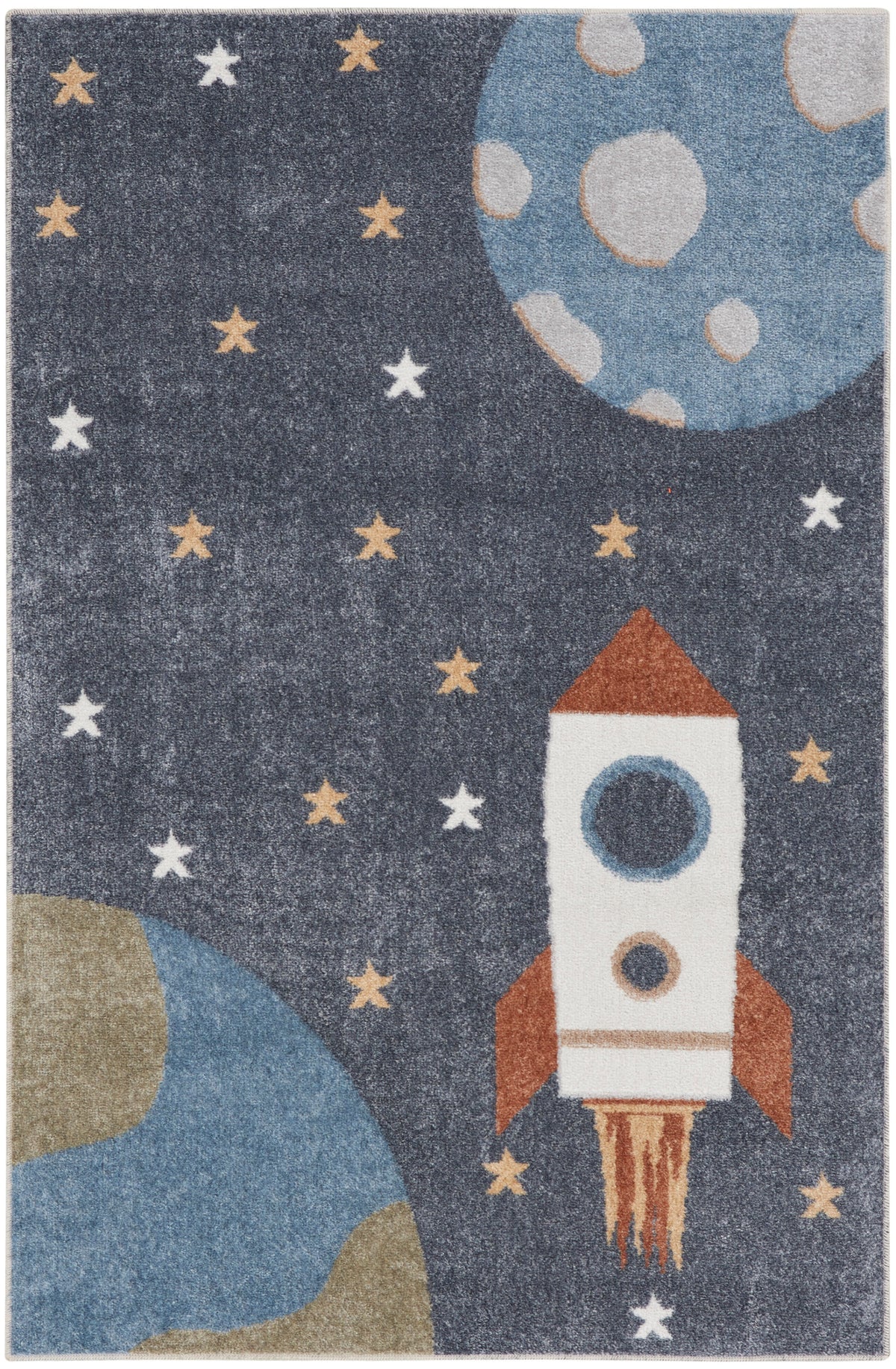 Astra Machine Washable ASW06 Sky Blue Rug - Rectangle