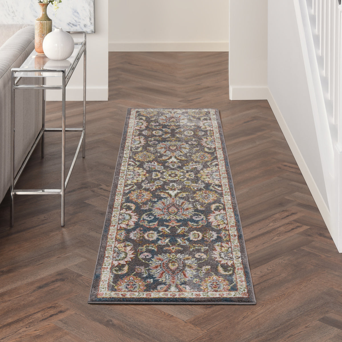 Soraya SOR02 Charcoal Multi Rug - room scene