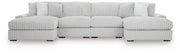 Stupendous 4-Piece Sectional with Double Chaise Velvet