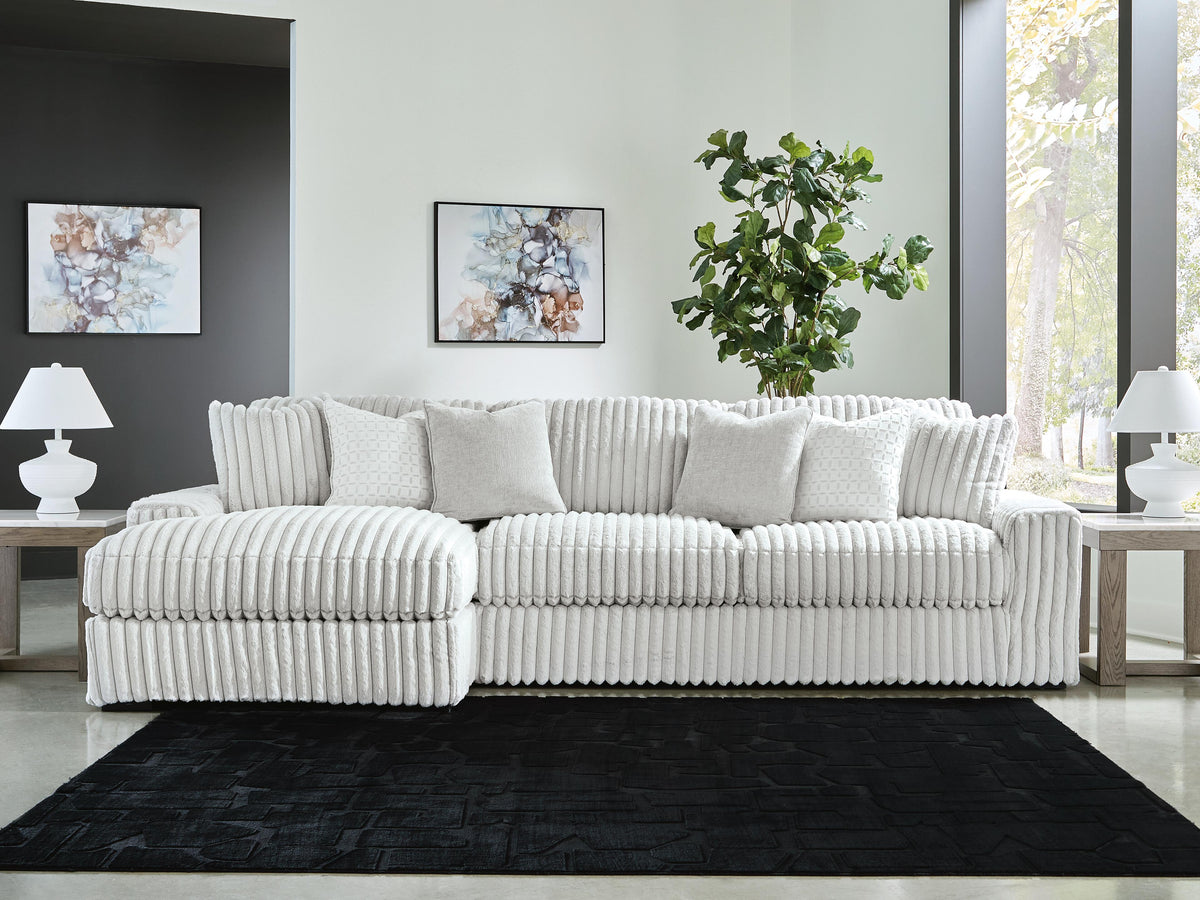 Stupendous 2-Piece Sectional with Chaise Velvet