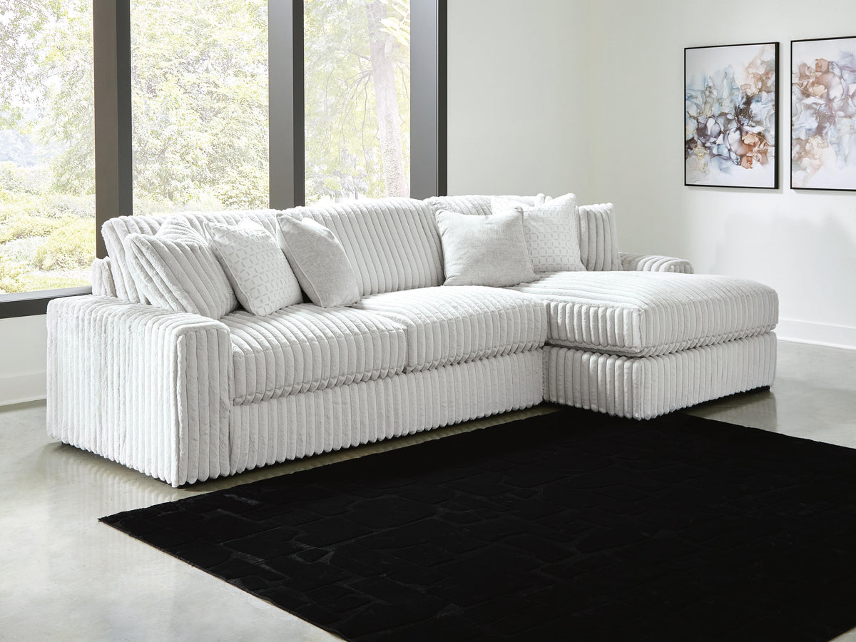 Stupendous 2-Piece Sectional with Chaise Velvet