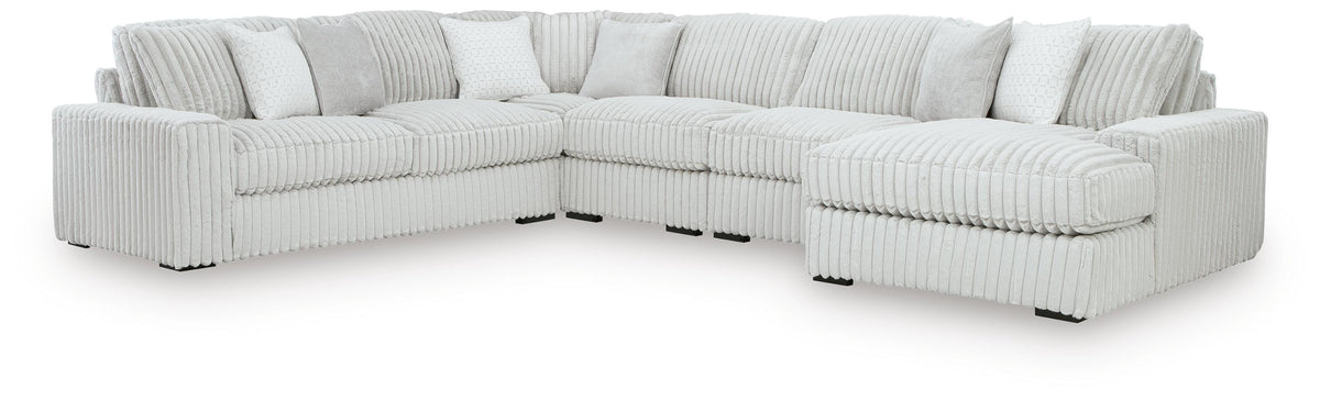 Stupendous 5-Piece Sectional with Chaise Velvet