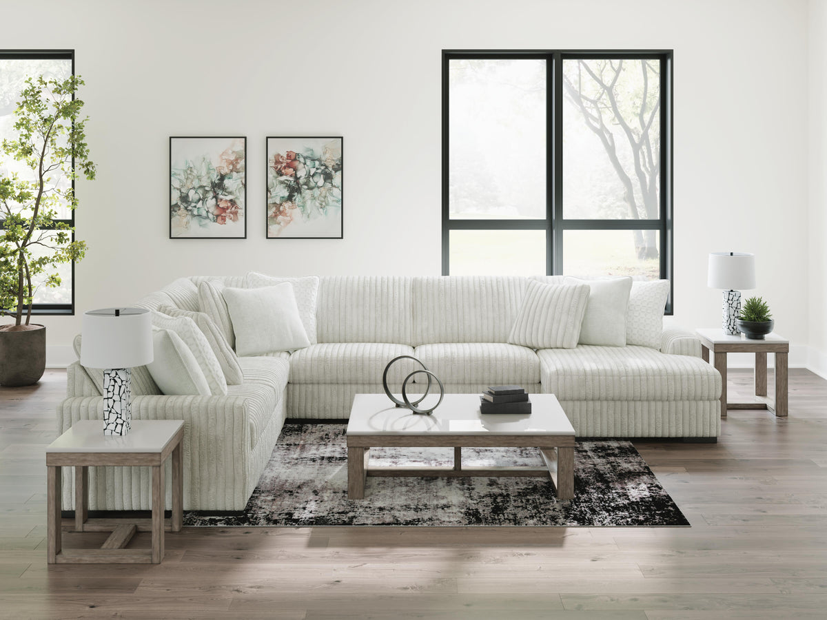 Stupendous 5-Piece Sectional with Chaise Velvet