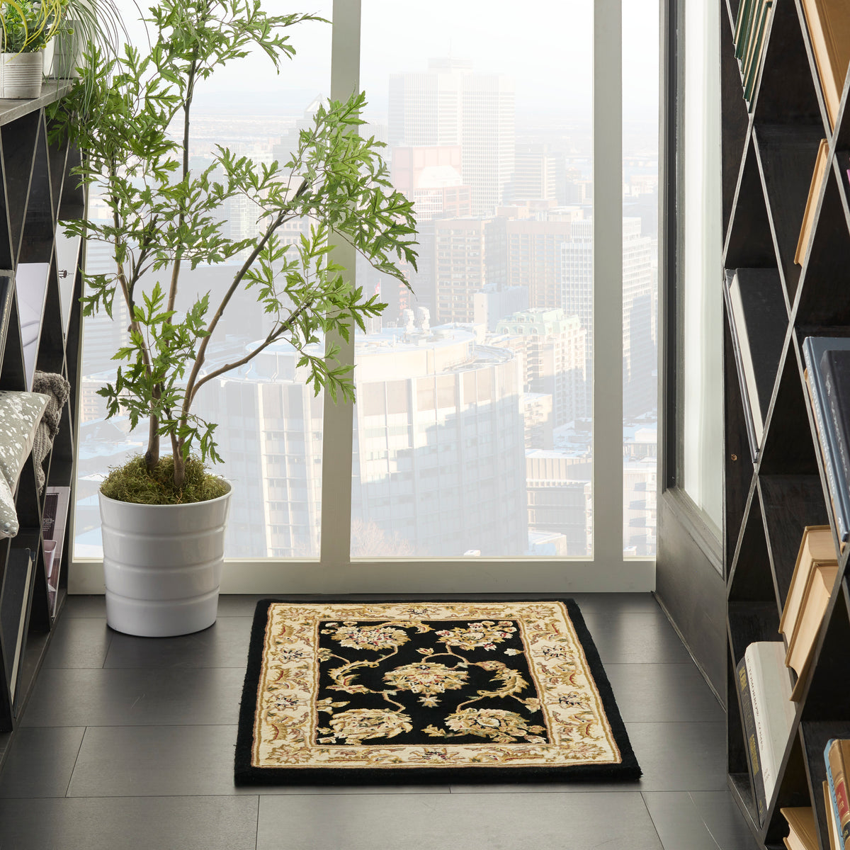 Nourison 2000 2022 Black Rug - room scene