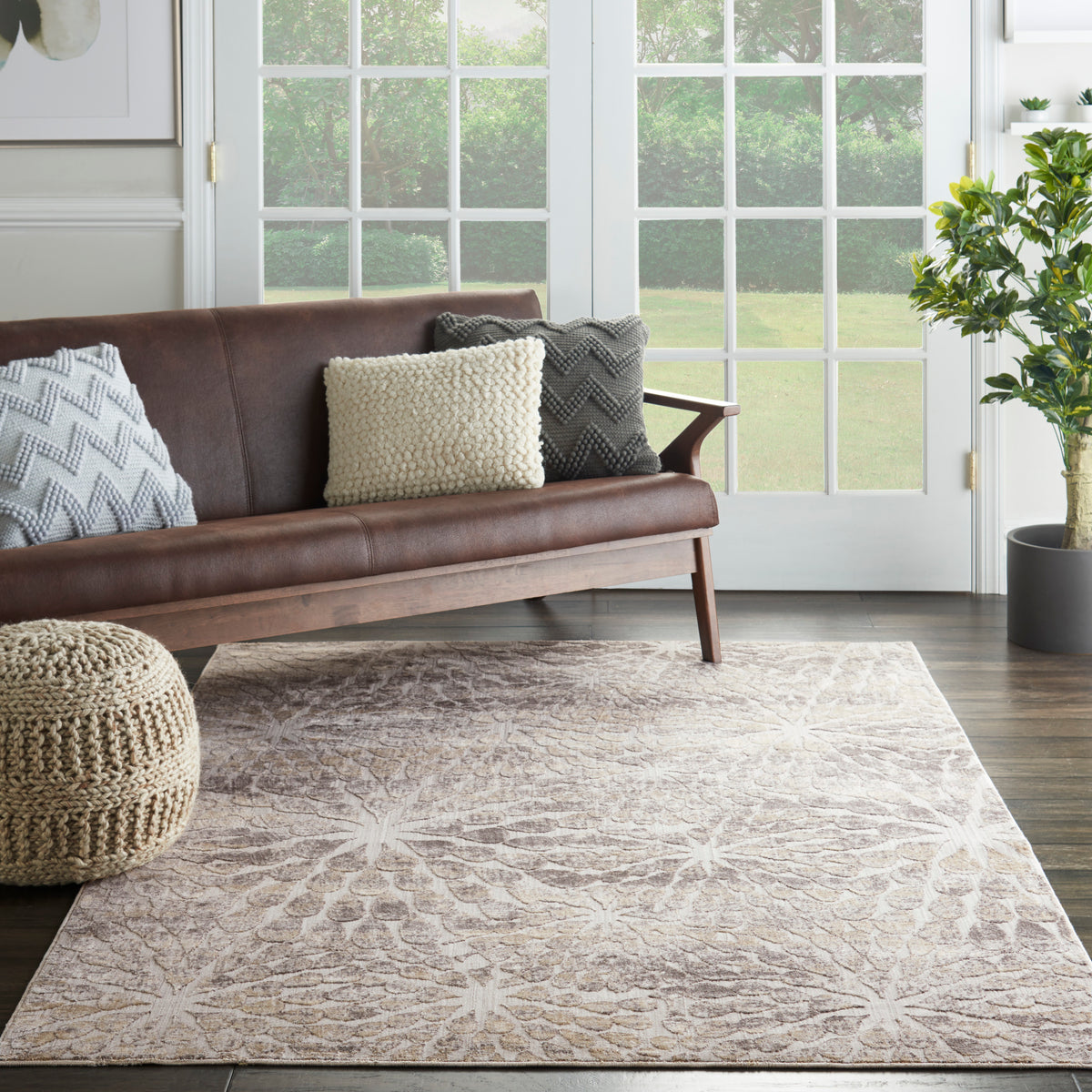 Silky Textures SLY07 Ivory Beige Rug - room scene