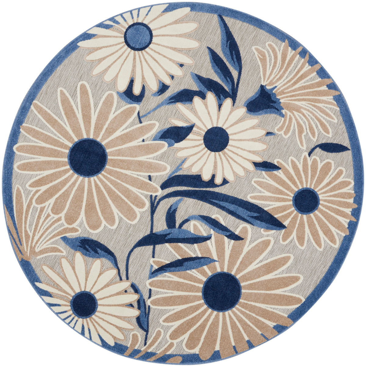 Aloha ALH33 Blue Grey Rug - Round