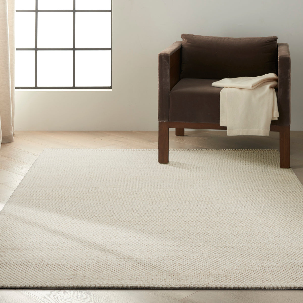 Textured Dots CK80 Cream Rug - room scene