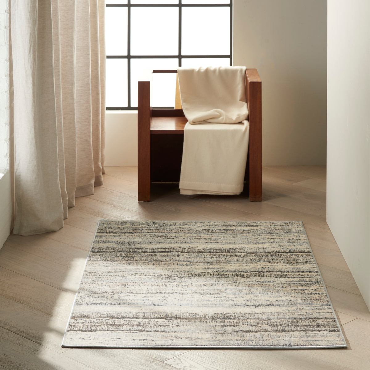 Etched CK73 Ivory Beige Rug - room scene