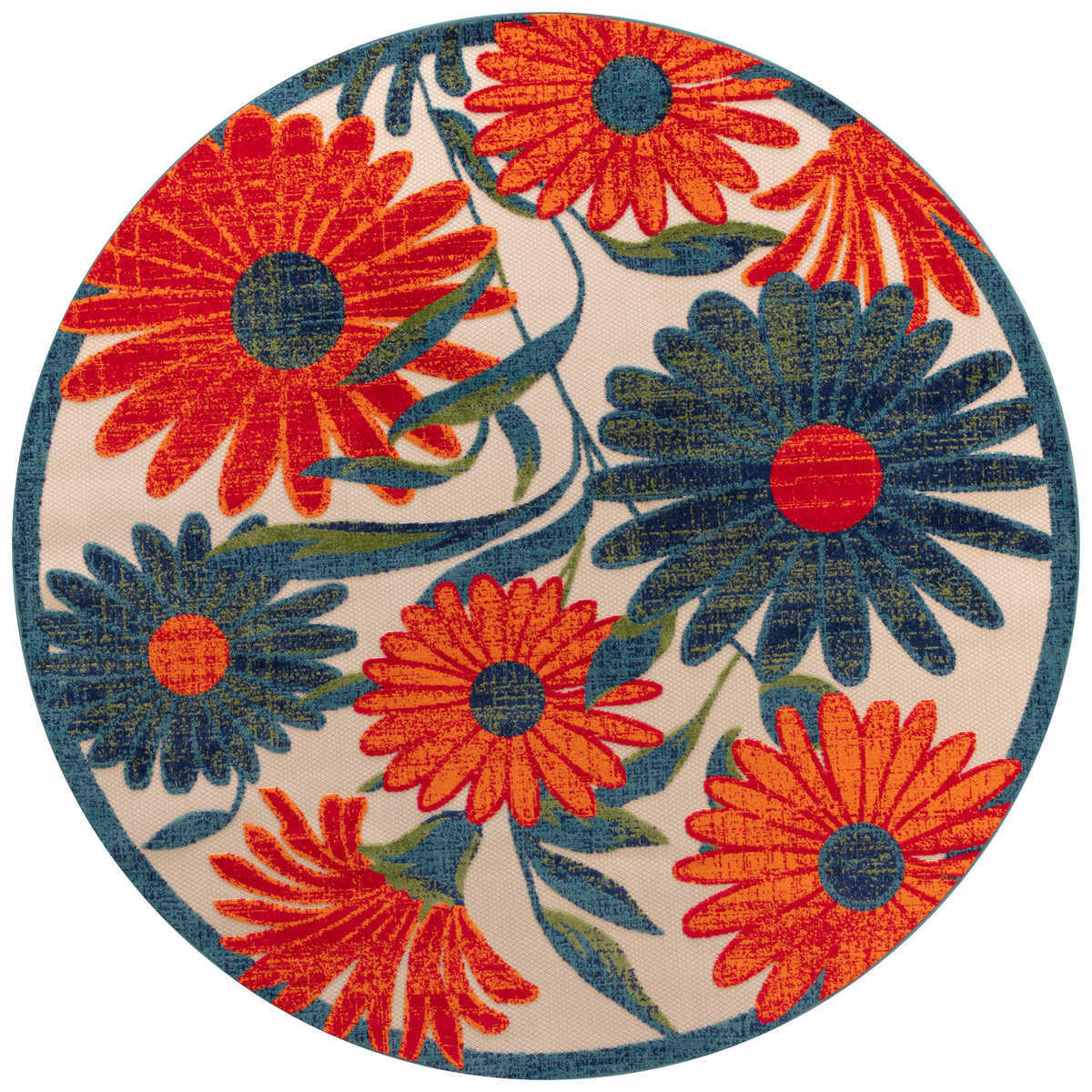 Aloha ALH33 Ivory Multicolor Rug - Round
