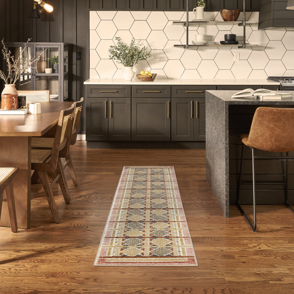 Nordic NRC06 Rust Multicolor Rug - room scene
