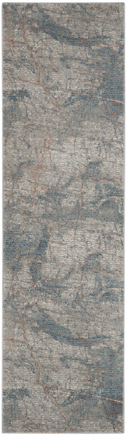 Rustic Textures RUS15 Light Grey Blue Rug - Runner