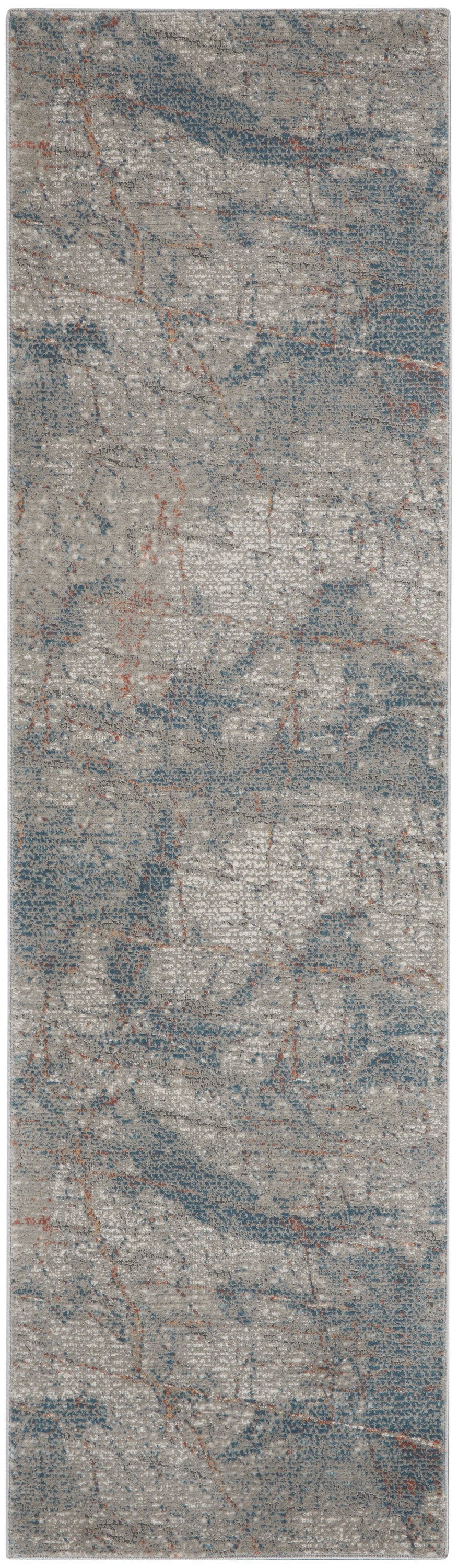 Rustic Textures RUS15 Light Grey Blue Rug - Runner